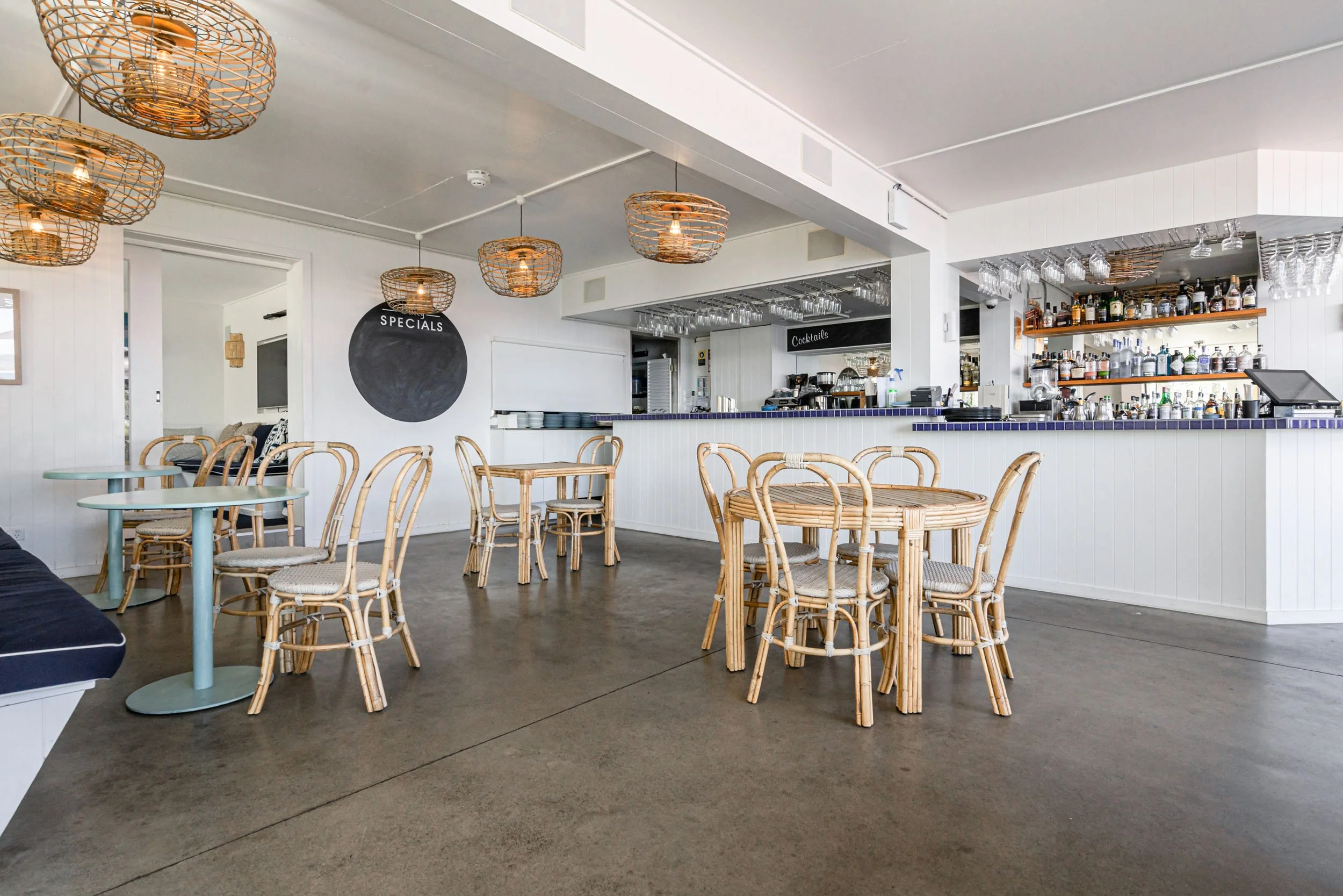 Interior of the Bannisters by the Sea Pool Bar commercial renovation by New View Building Solutions