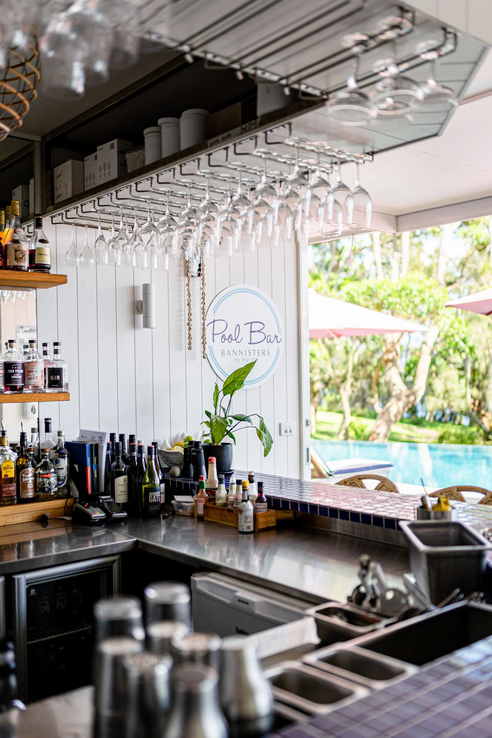 Interior of the Bannisters by the Sea Pool Bar commercial renovation by New View Building Solutions