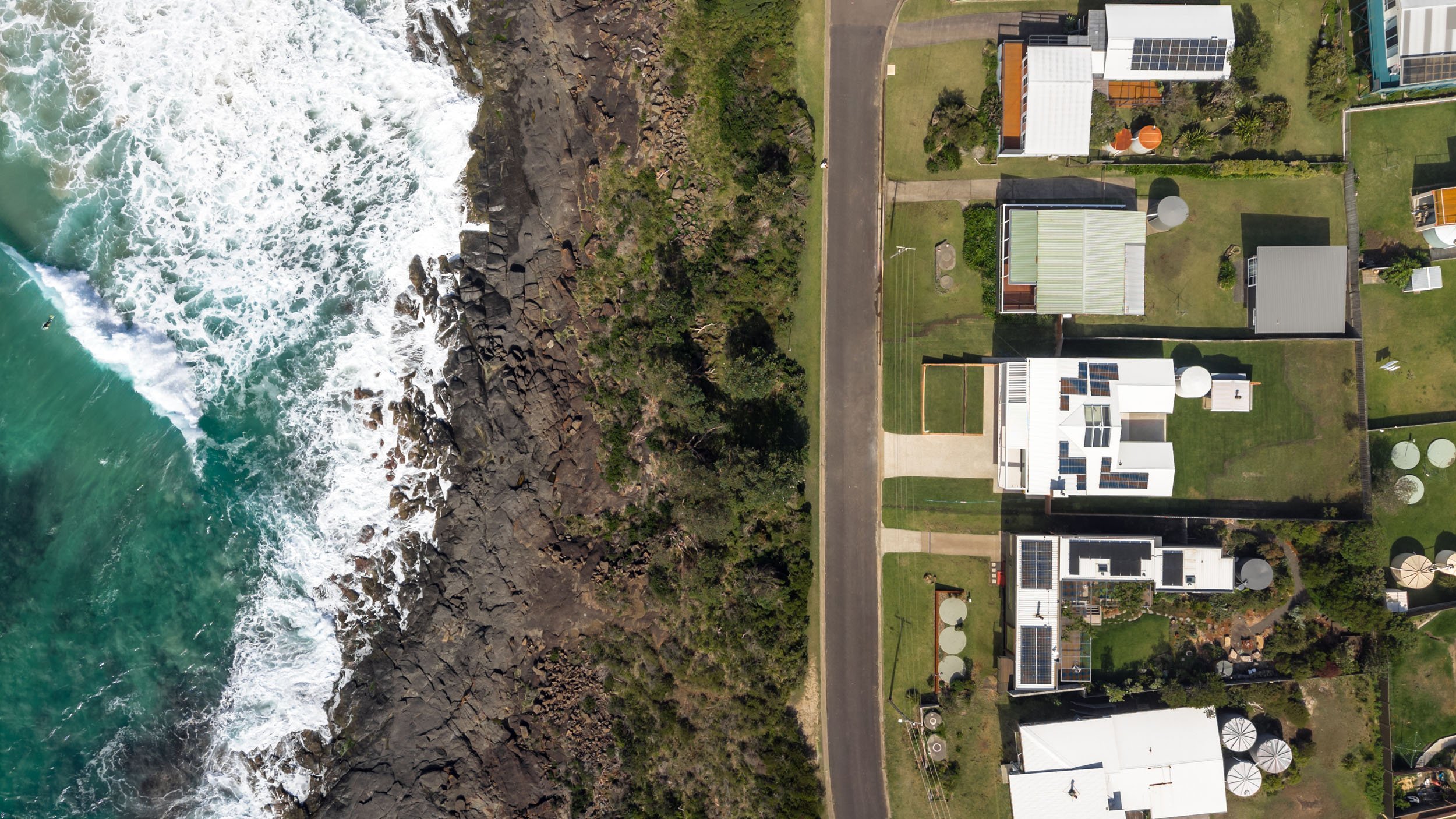 Aerial view of South Coast renovation by New View Building Solutions