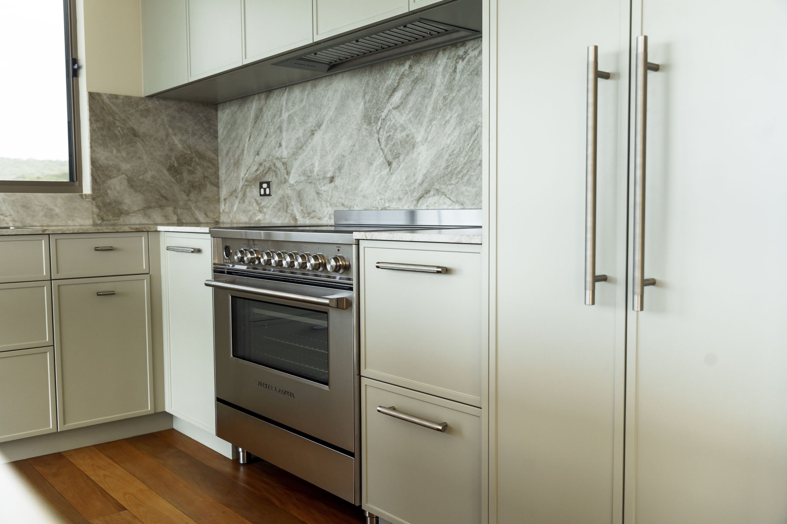 Kitchen area of South Coast renovation by New View Building Solutions