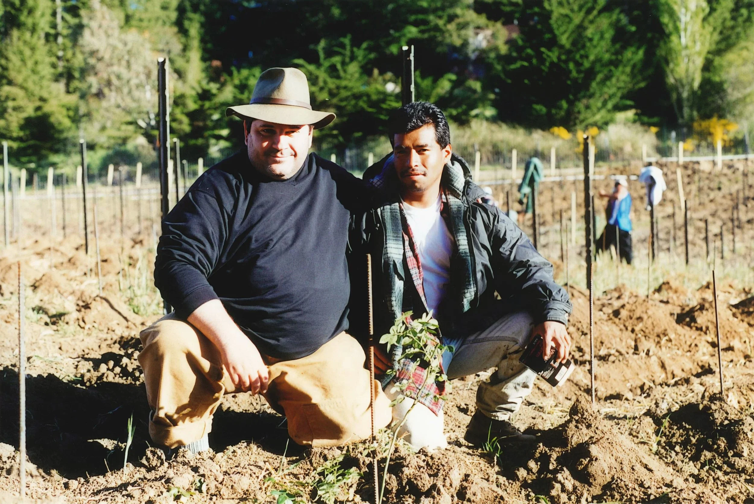 Biodynamic Consultant Andrew Lorand and Vineyard Foreman Raul at the planting site of The Haven Vineyard