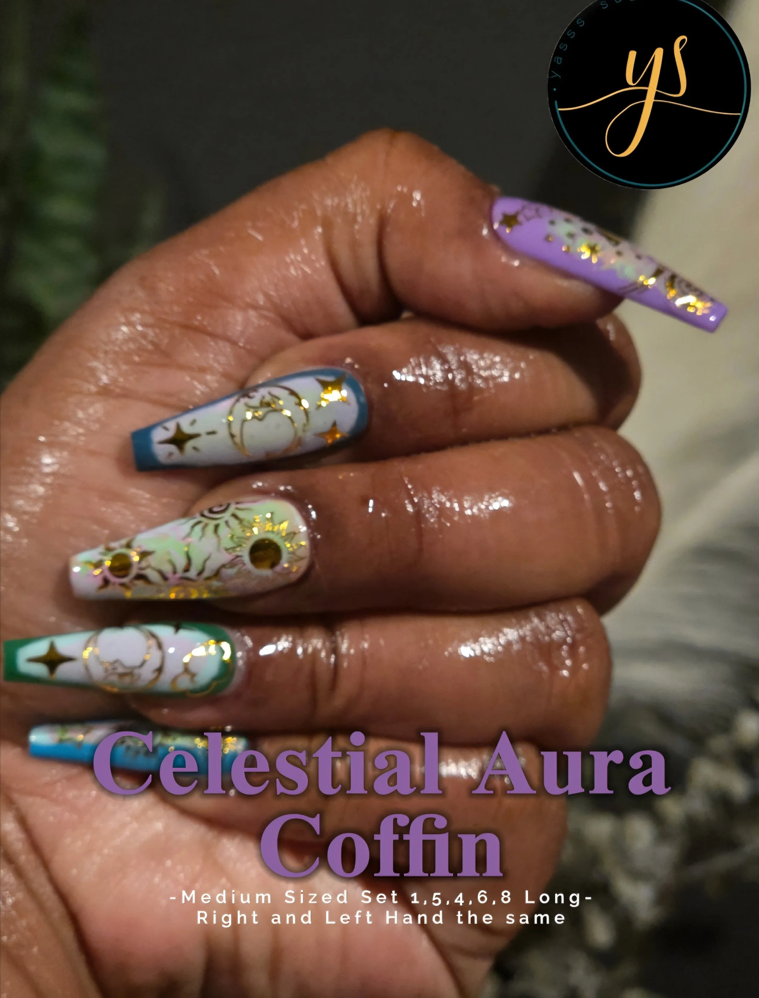 Celestial Aura Coffin (Medium Sized Set 1,5,4,6,8) Long Coffin Shape