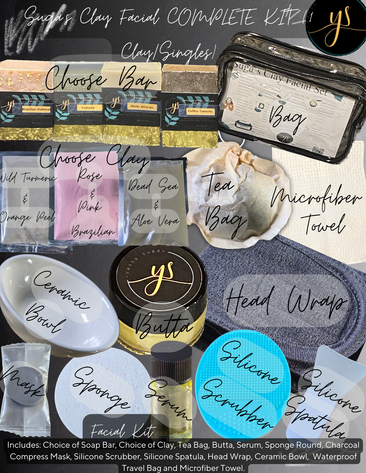 Suga’s Clay Facial COMPLETE KIT (1 Clay/Singles)