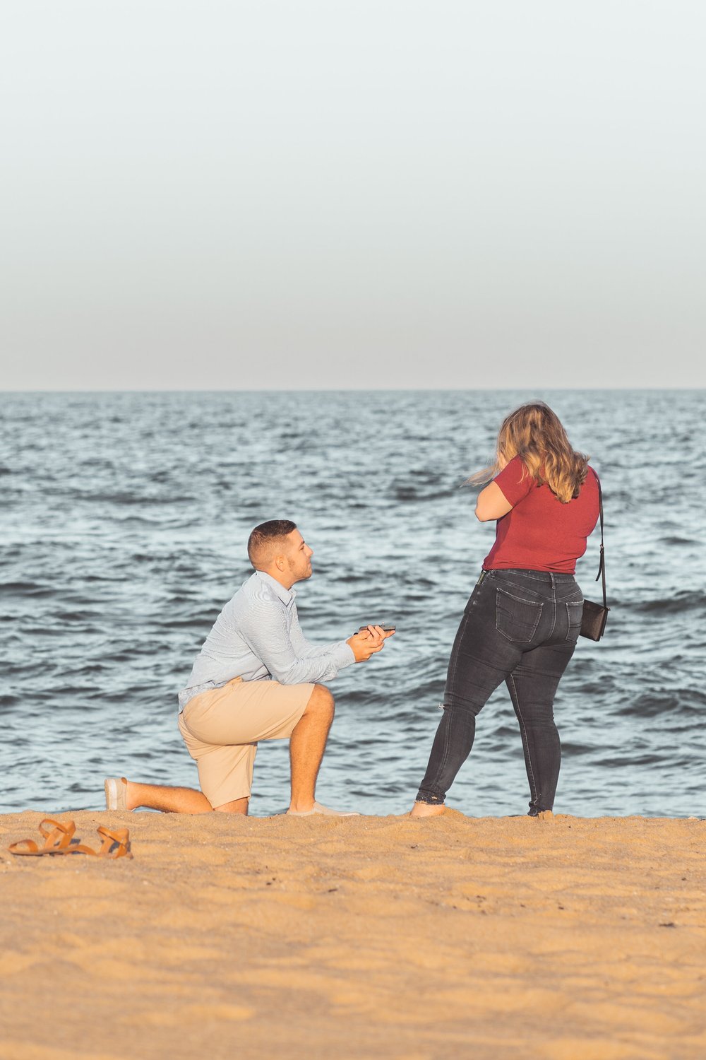 Justin and Cassidy Long Branch Beach Proposal - New Jersey Photographer