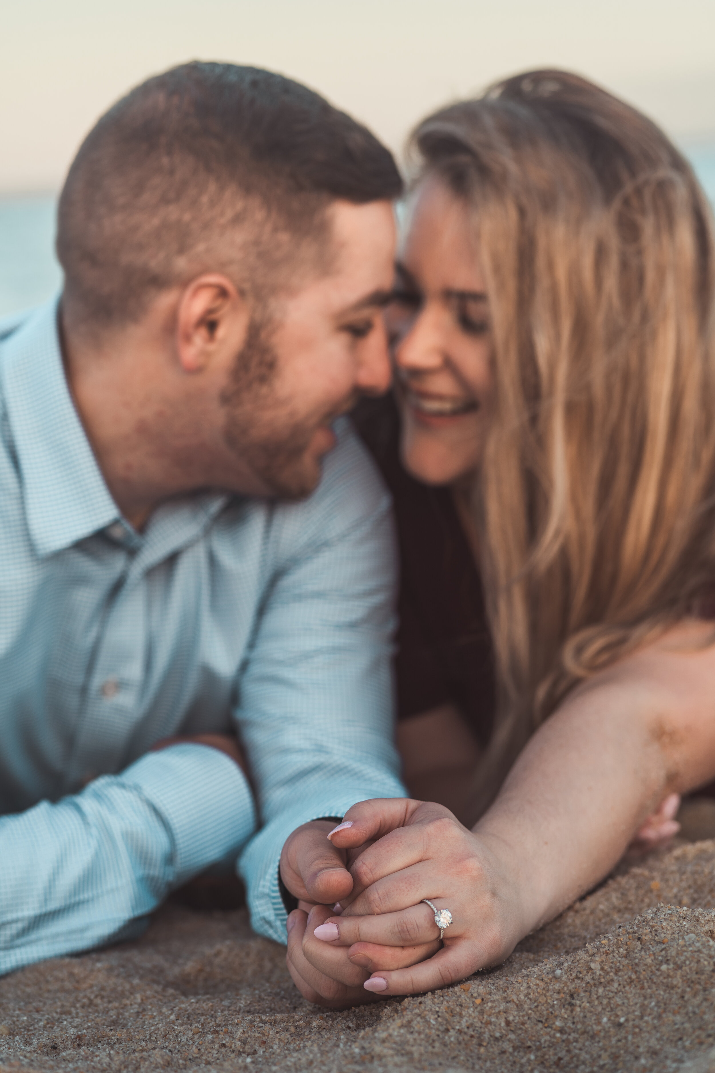 Justin and Cassidy Long Branch Beach Proposal - New Jersey Photographer