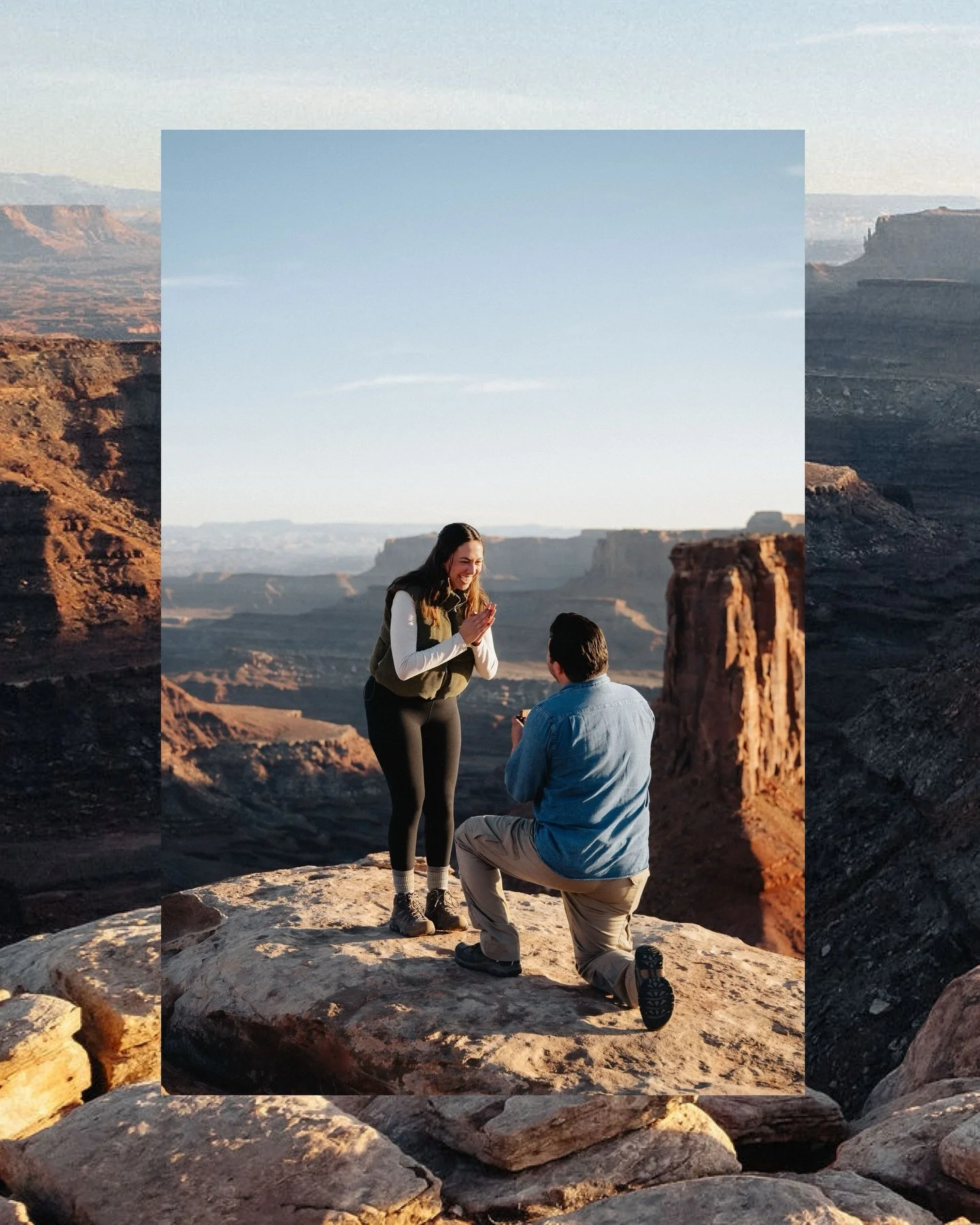 SHE SAID YES ON A CLIFF IN MOAB!

This was by far the most &ldquo;earn your turns&rdquo; type of proposal I think I&rsquo;ve ever done! V at last minute (a week before) pivoted our location and wanted to chase something grand. After a few miles overl