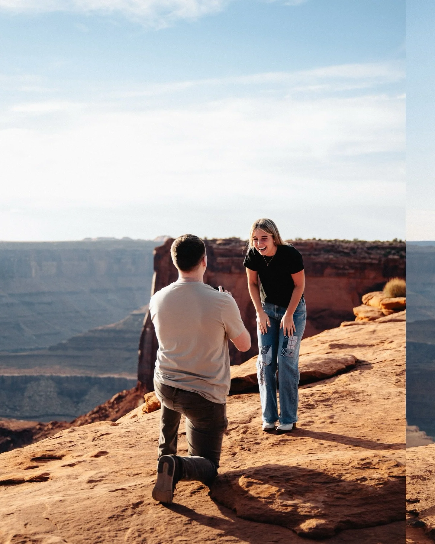 SHE SAID YES JUMPING UP AND DOWN NEXT TO A CLIFFSIDE IN MOAB!!!

What an absolutely amazing surprise proposal down in good ole Moab, Utah. JM got her pretty good and her reaction was electric!

We had such a great time riding into the beautiful Moab 