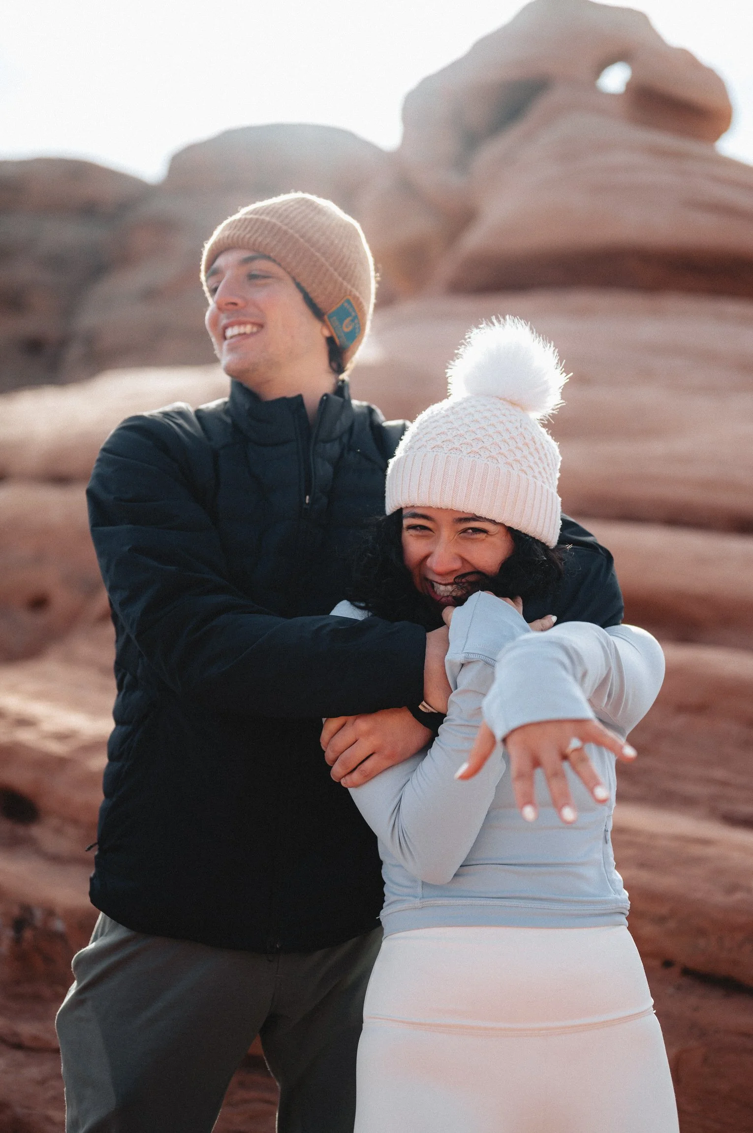 Sunrise Delicate Arch Hiking Wedding Proposal at Arches National Park - Utah Wedding Photographer (138).jpg