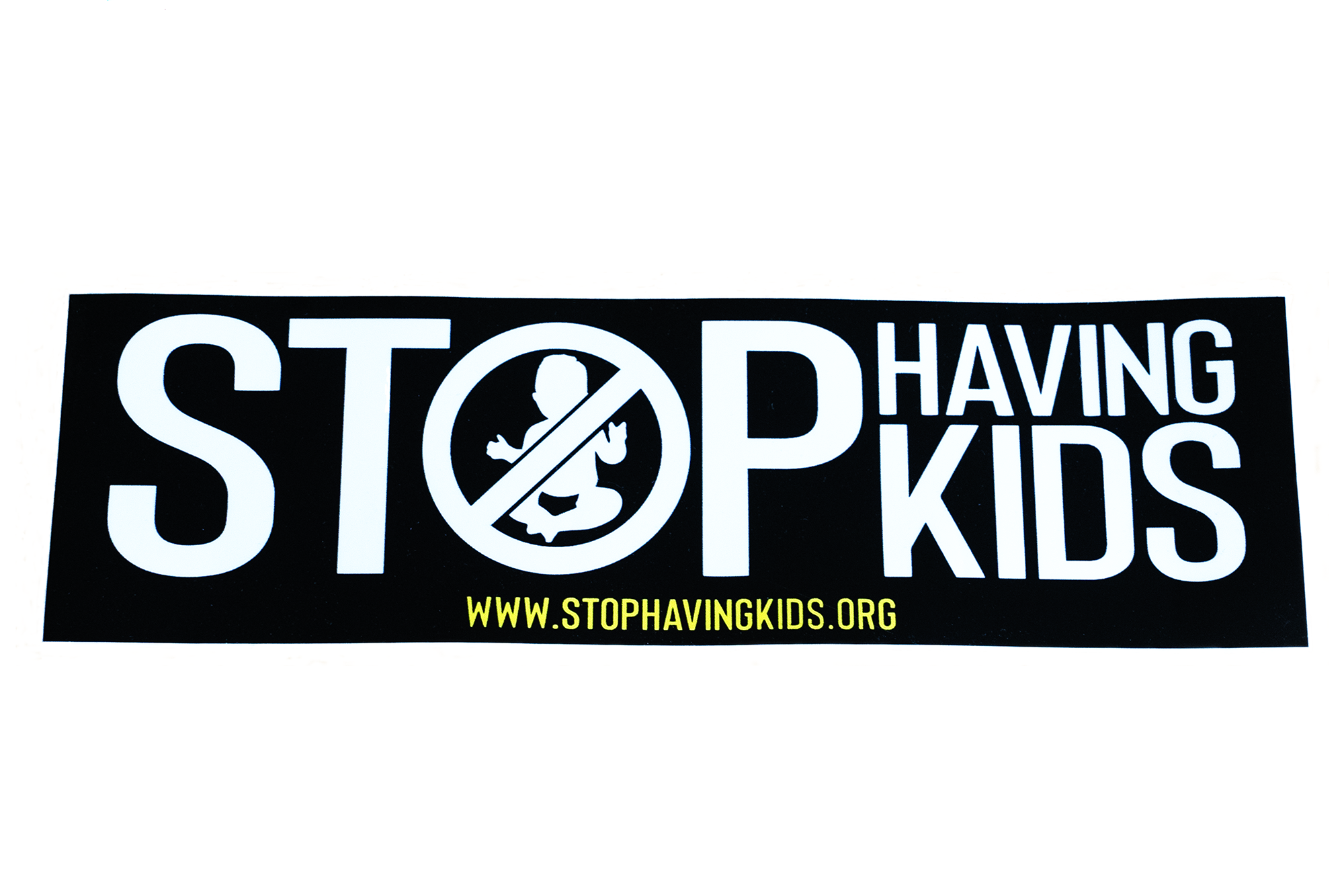 Stop Having Kids Sticker With Website