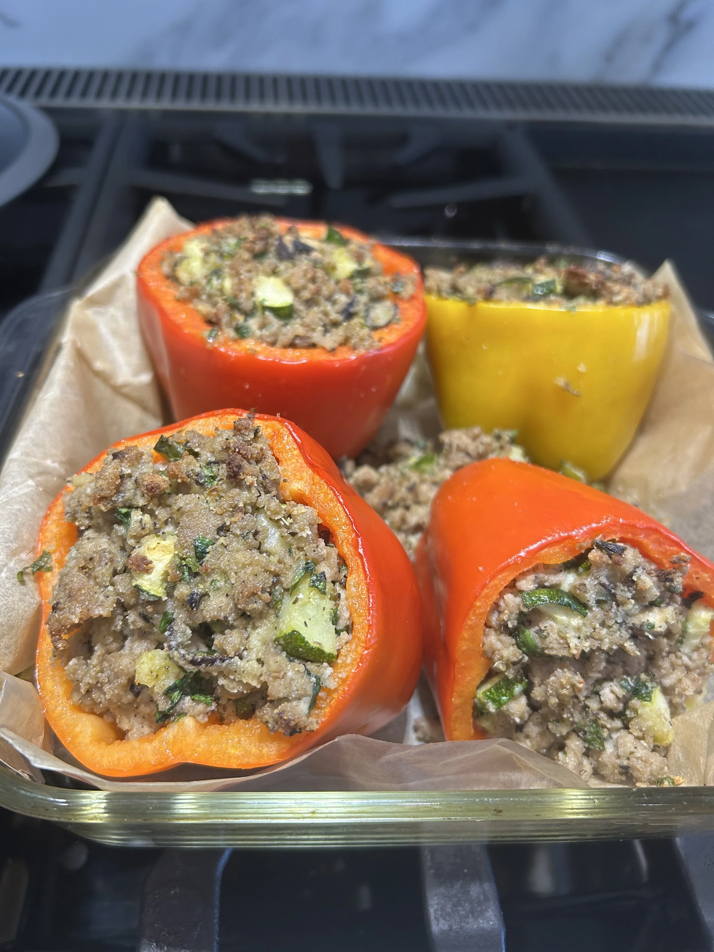 Turkey & Zucchini Stuffed Peppers