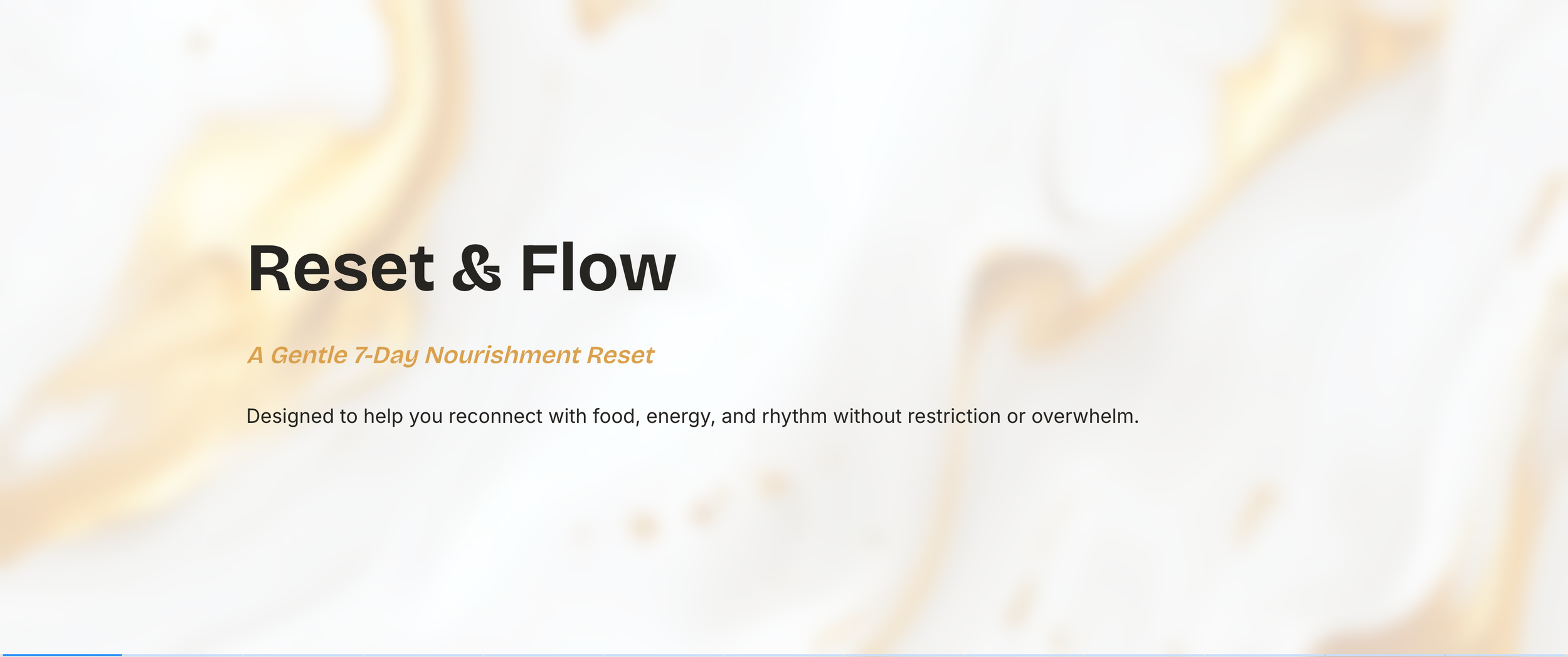 Reset & Flow | A Gentle 7-Day Nourishment Reset