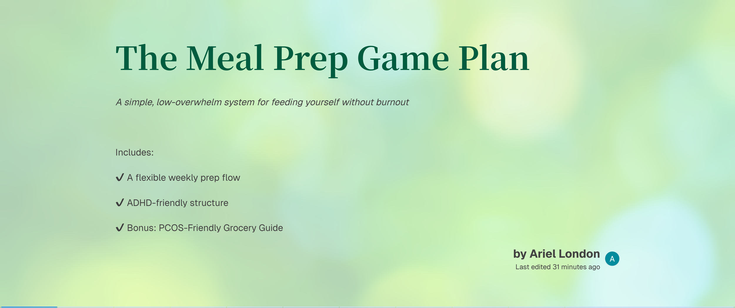 The Meal Prep Game Plan   ✨ FREE BONUS ✨