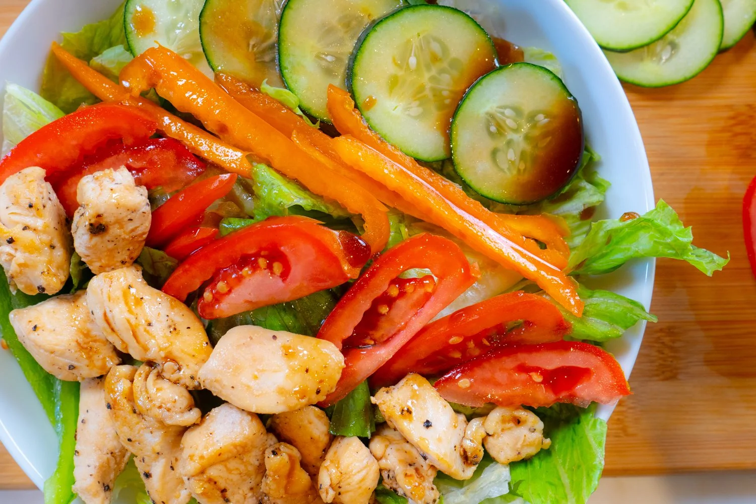 Low Carb Chicken Salad with Raspberry Dressing