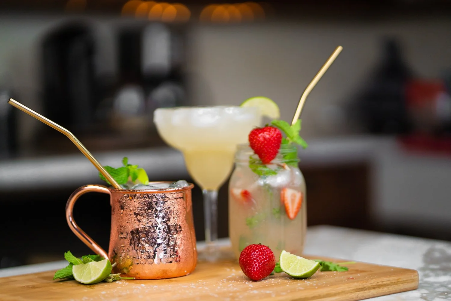 Keto Cocktails (Moscow Mule, Strawberry Mojito, Keto Margarita)