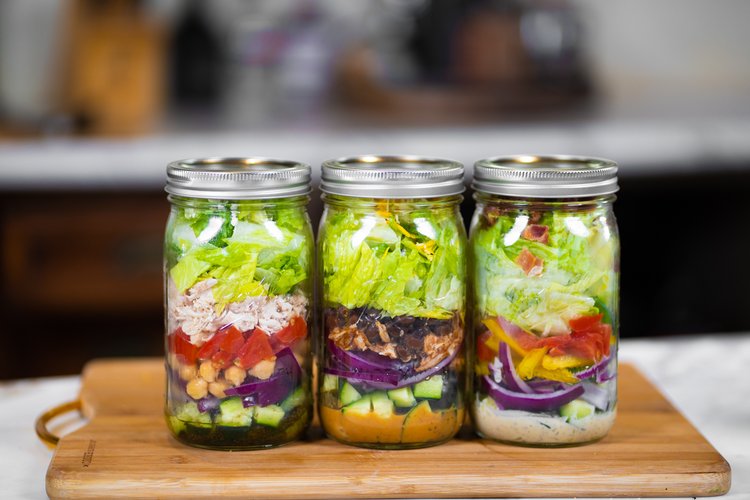 Mason Jar Salad for Meal Prep + A Killer Clean Honey Mustard Dressing!