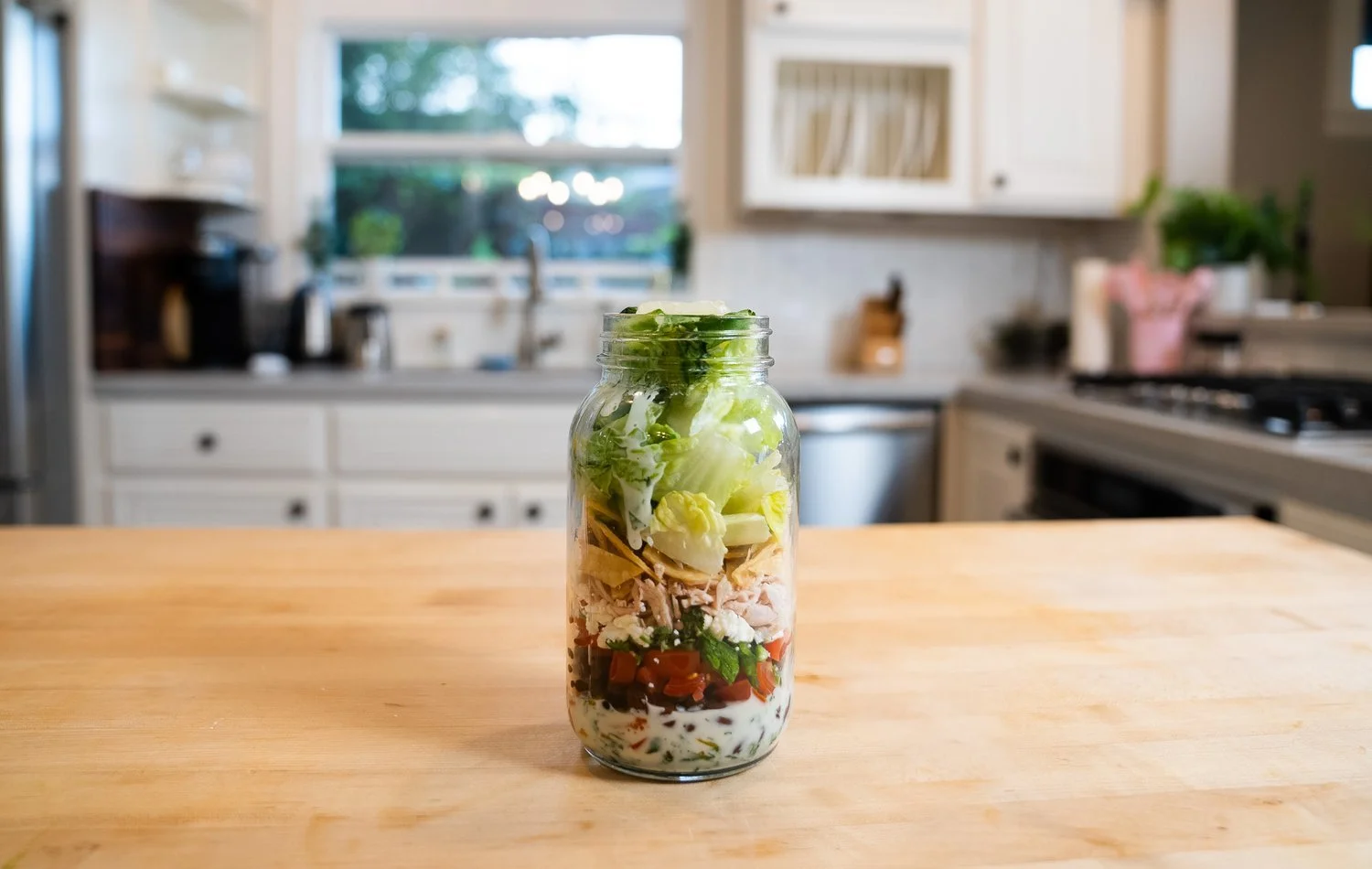 Chicken Tortilla Salad with Cilantro Lime Dressing