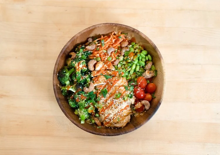 Shrimp Peanut Buddah Bowl - 500 Calorie Dinner