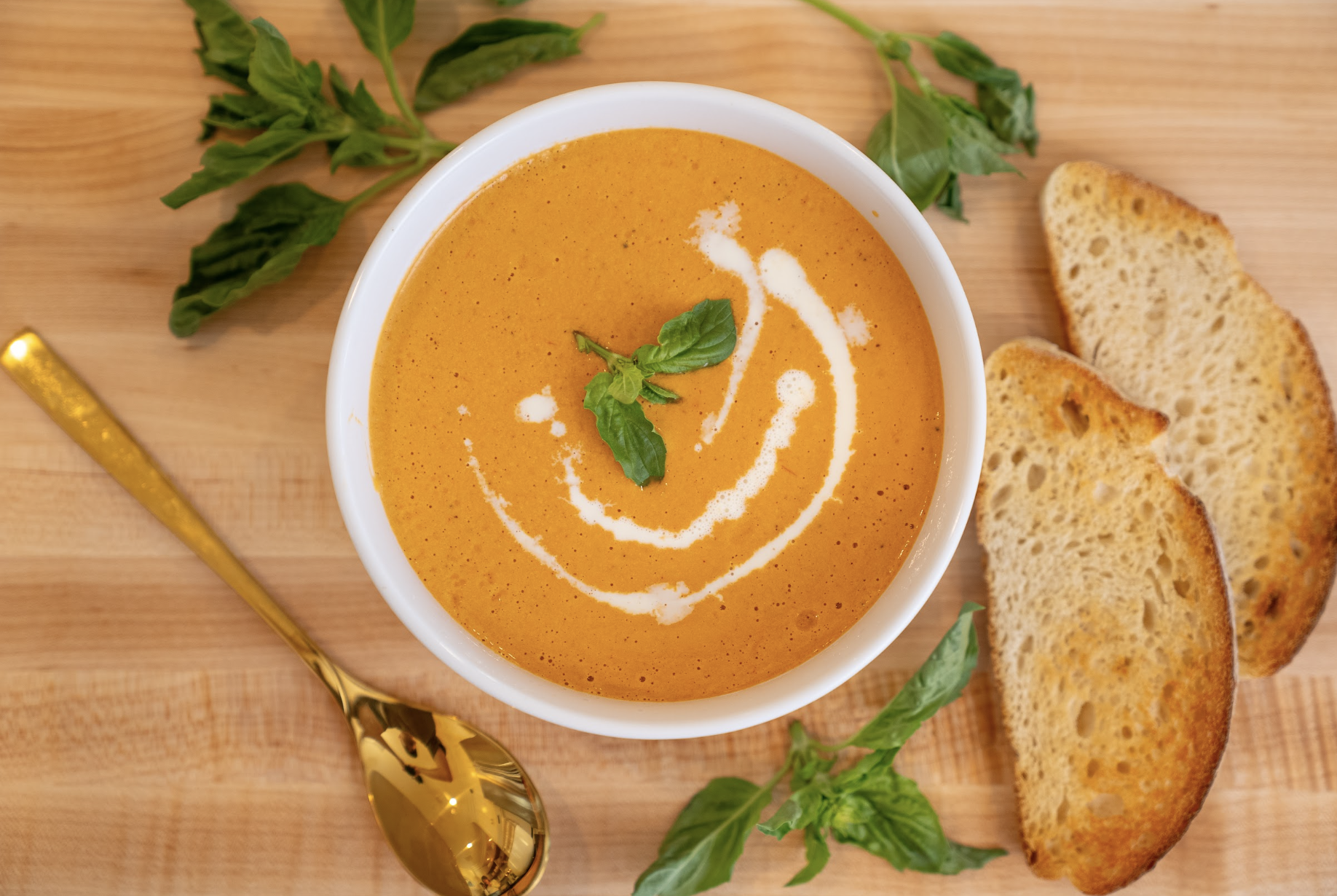 High Protein Tomato Basil Soup