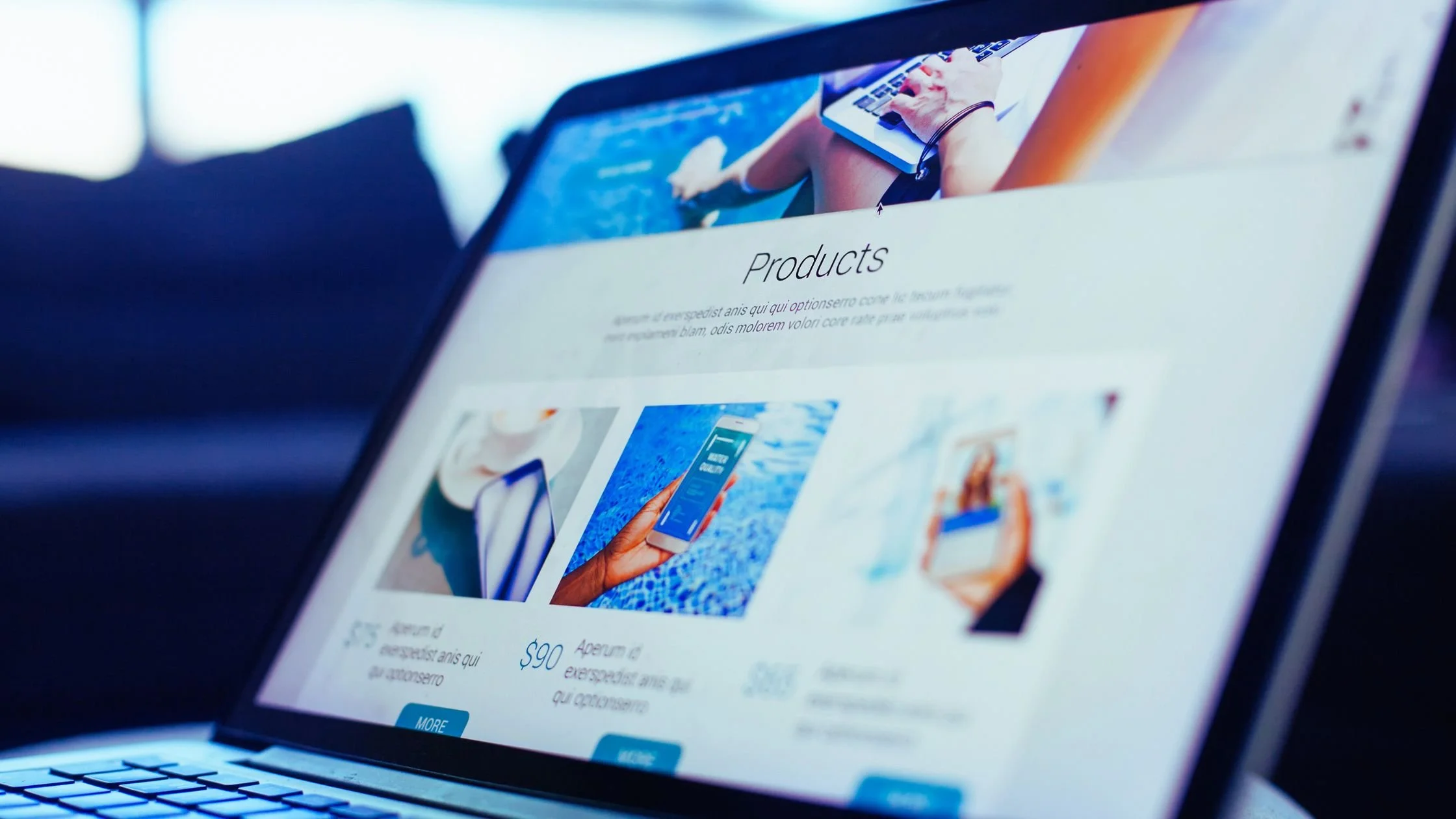 Business website displayed on a laptop screen, representing website design, lead generation, and business growth beyond social media marketing.