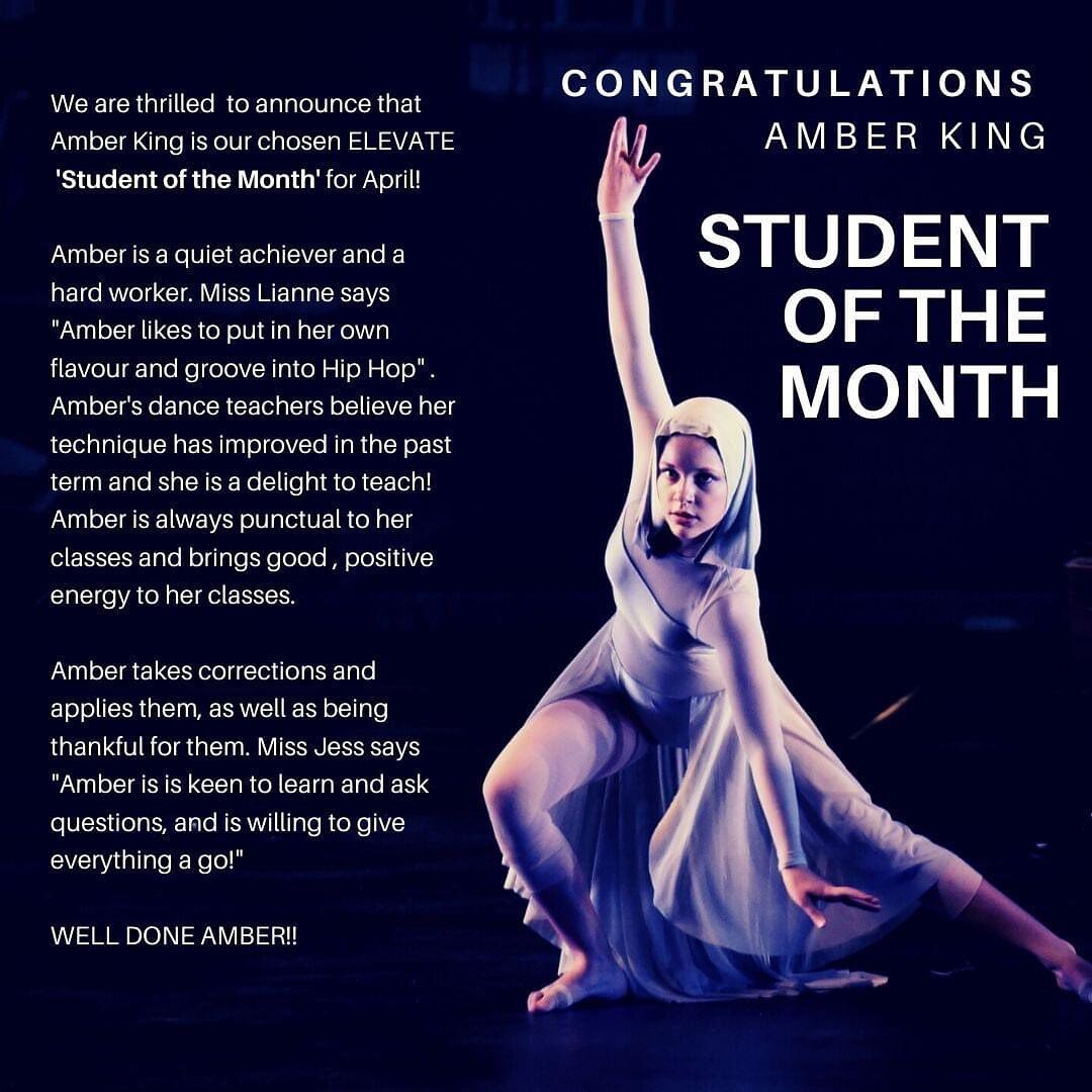 Beautiful Amber - congratulations for being selected as Student of the Month for April! #dancer #dancestudent #rewardsforhardwork
