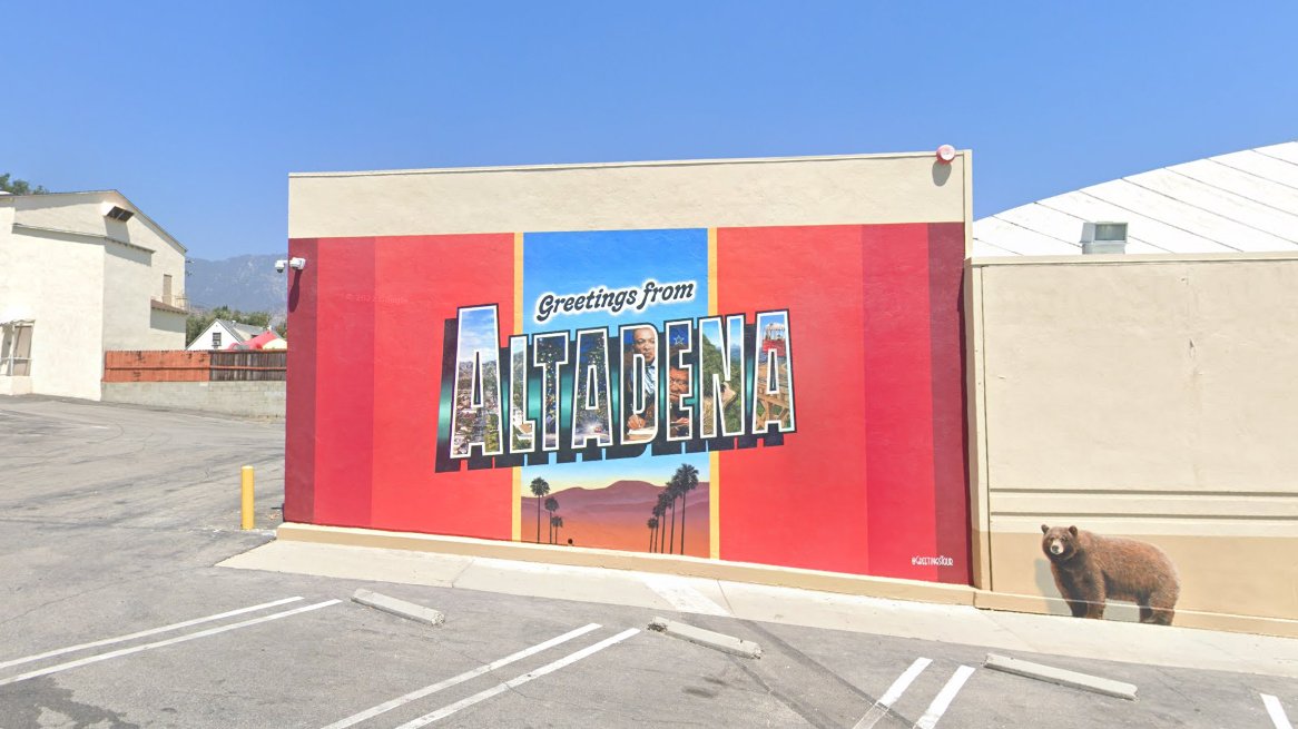 mural art by Artist Victor Ving at the Lake Avenue Grocery Outlet in Altadena.