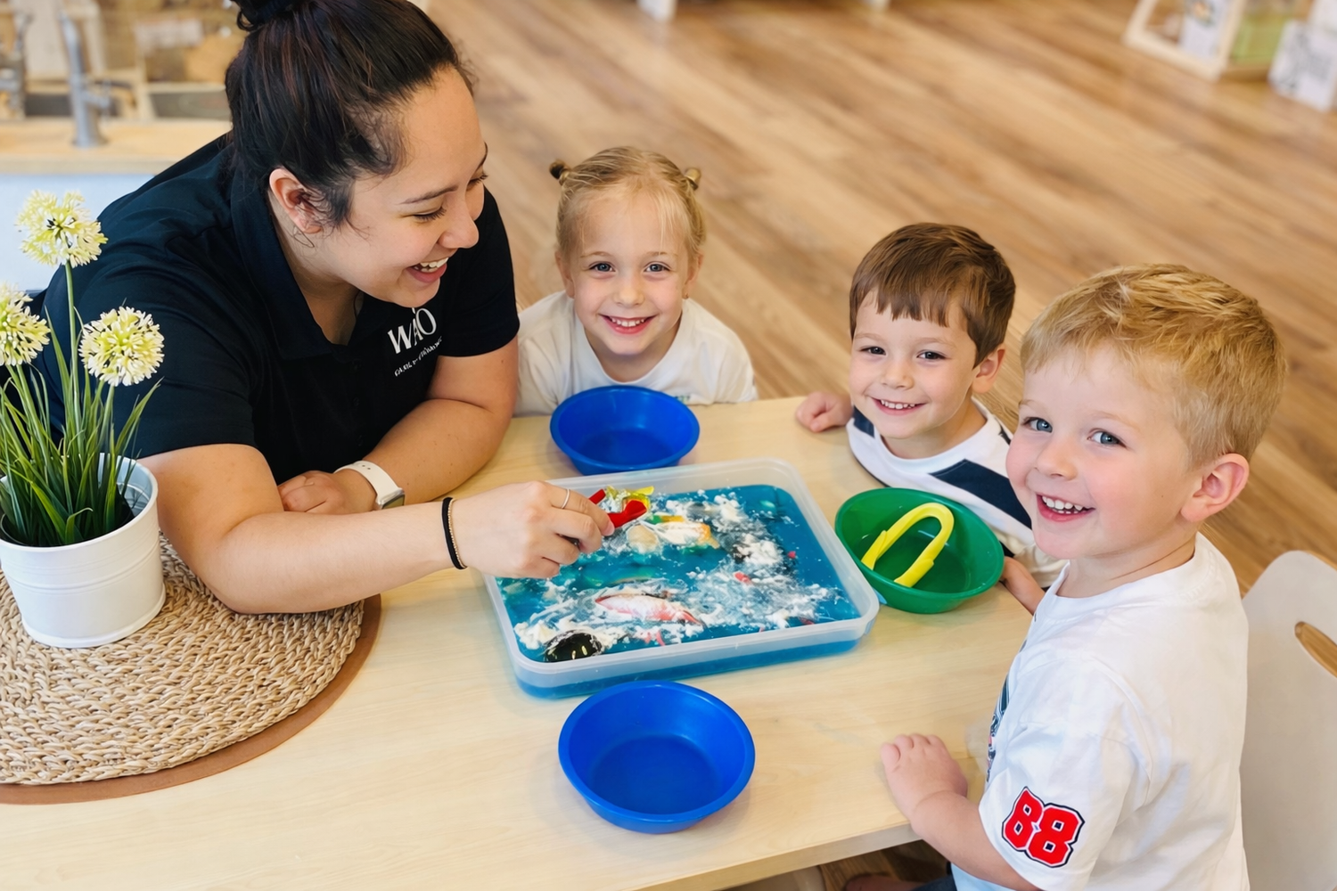 Educator supporting a child's learning at Balgowlah Early Learning