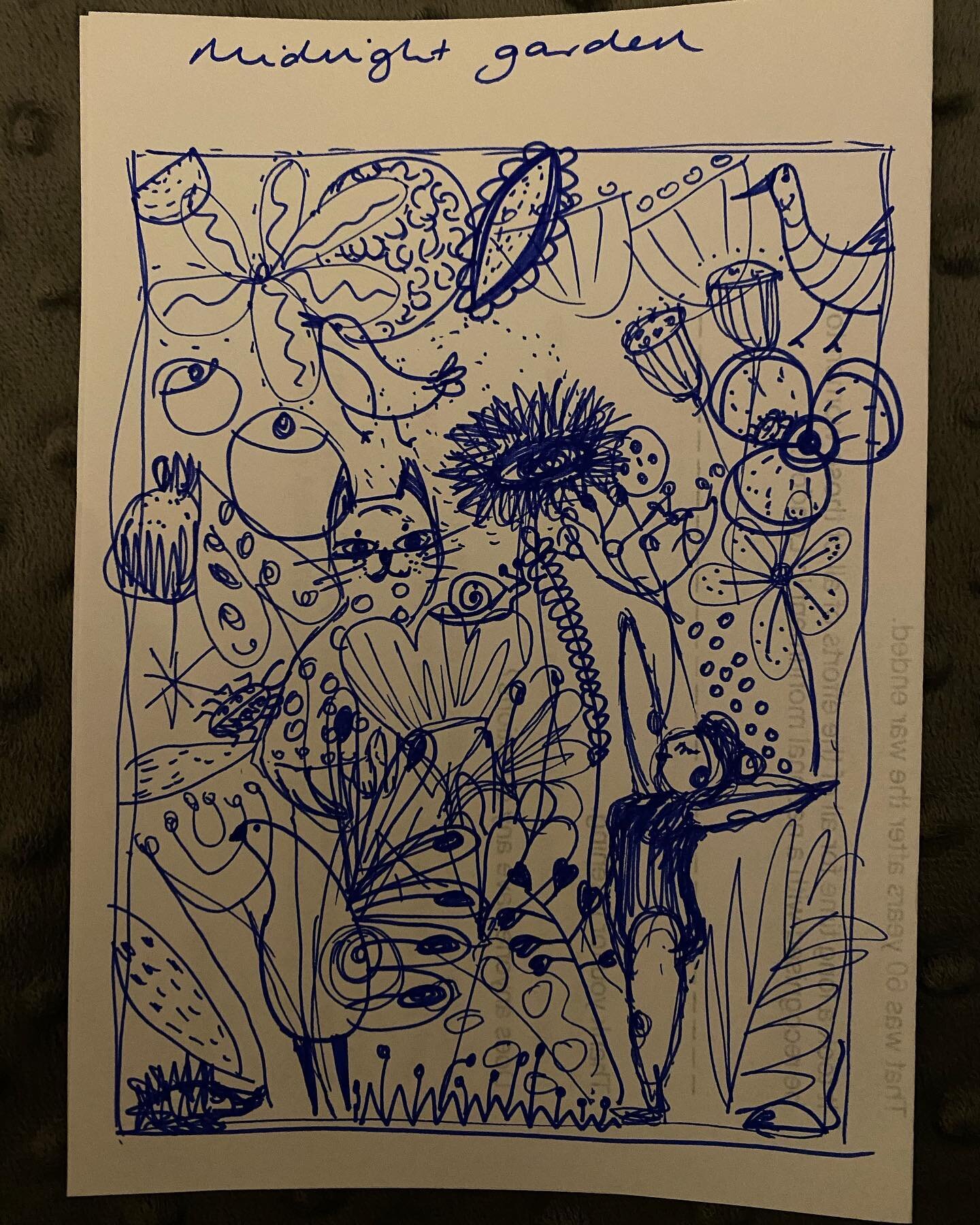 Doodles: scribble, scribble, doodle, doodle.
.
My mind is so full of ideas for my new painting. The vision is very firm and clear in my mind.
.
I had to doodle it out even if all I had to hand was scrap paper and a handwriting pen. 
.
And even though