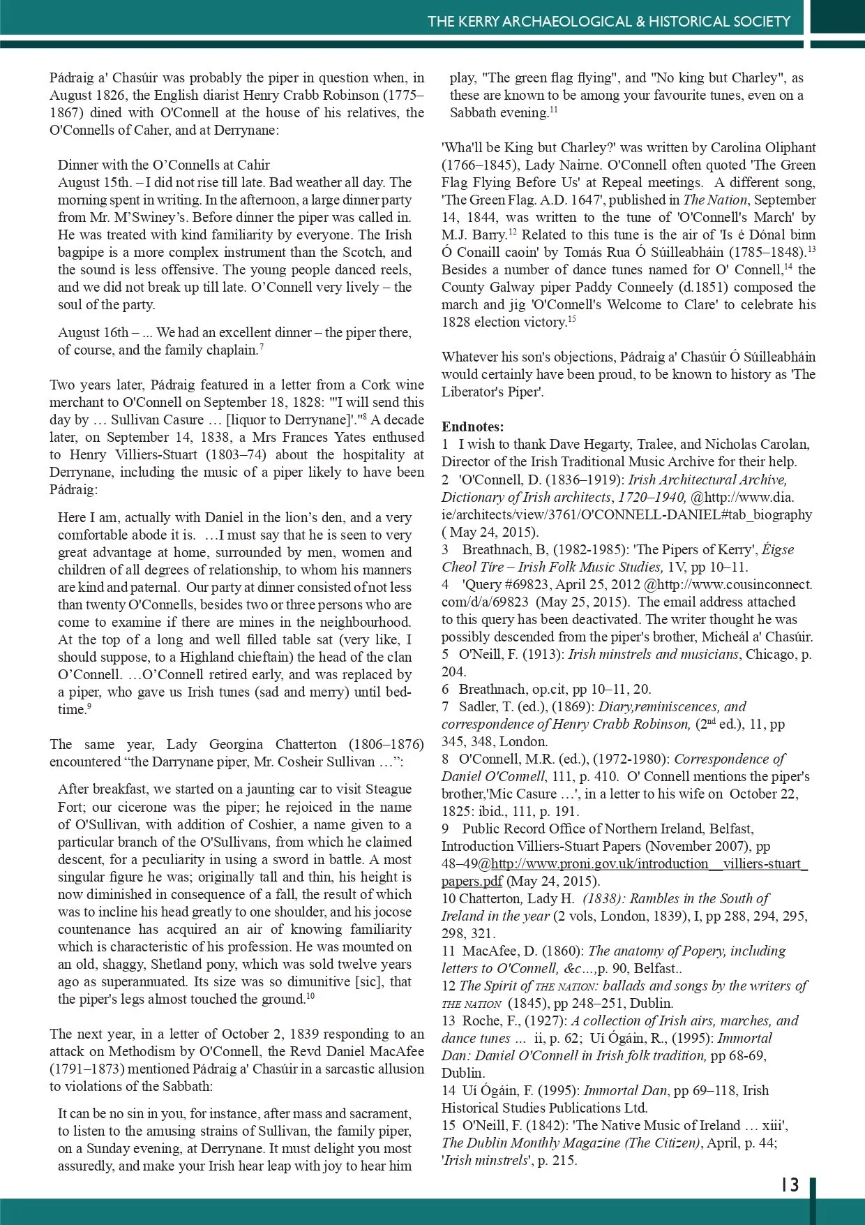 Article in 'The Kerry Magazine Issue 26 - 2016'