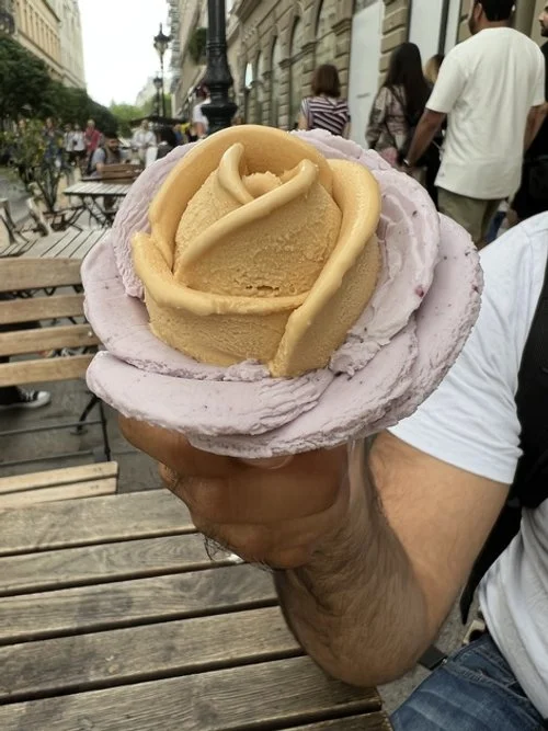 Budapest Food Guide rose shaped gelato