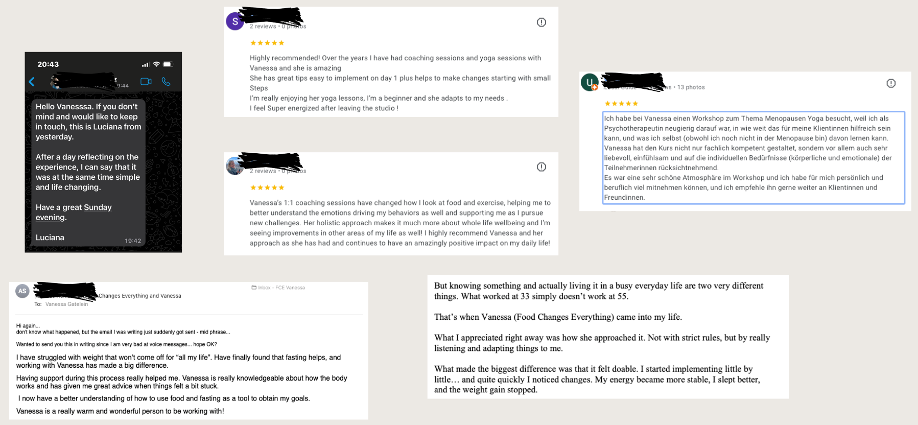 testimonials about Vanessa Gatelein Health Coach