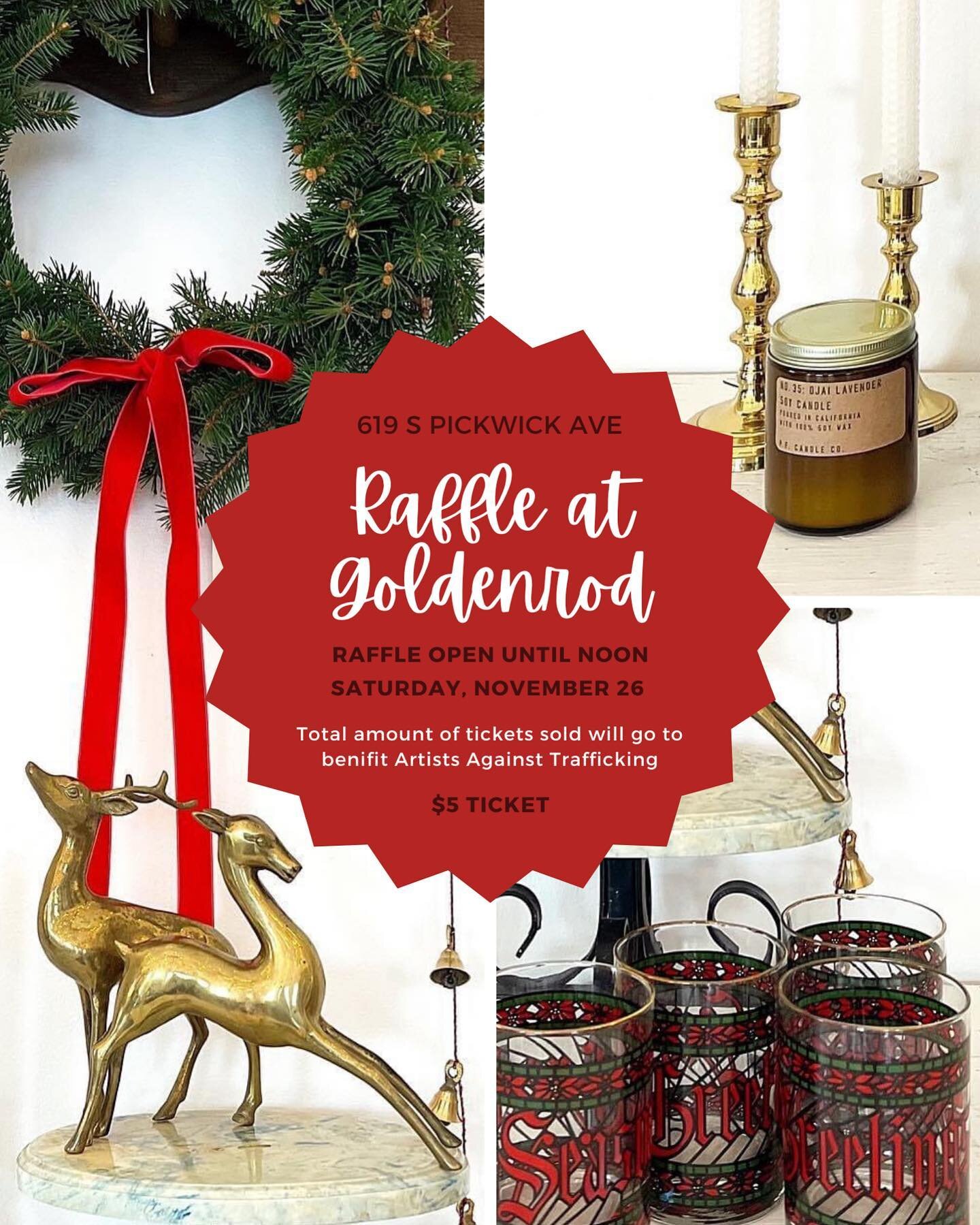 We are so grateful that @goldenrod_on_pickwick asked to raise money for Artists Against Trafficking during #smallbusinesssaturday with a raffle! Together the items are worth $310 and it&rsquo;s only $5 a ticket. 

Shop local at @goldenrod_on_pickwick