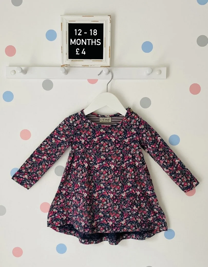 Next Navy Dress With Floral Print