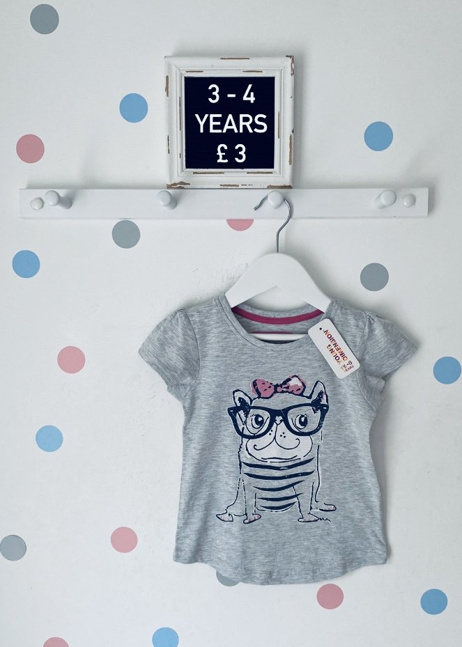 Primark Bulldog Motif T-Shirt