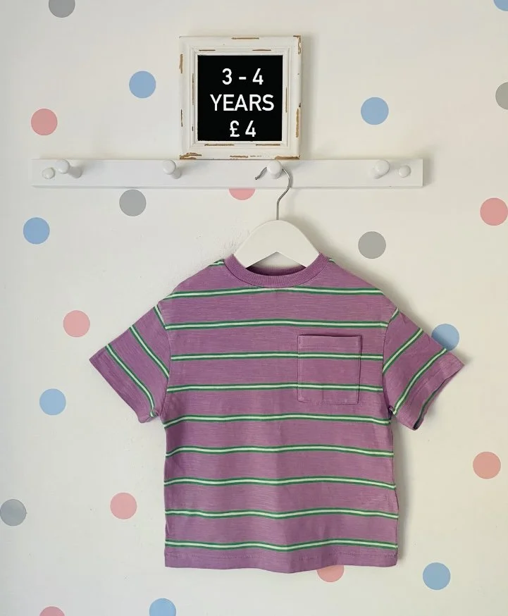 M&S Lilac Striped T-Shirt