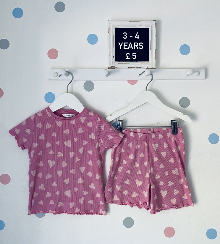M&S Heart Print Pyjamas