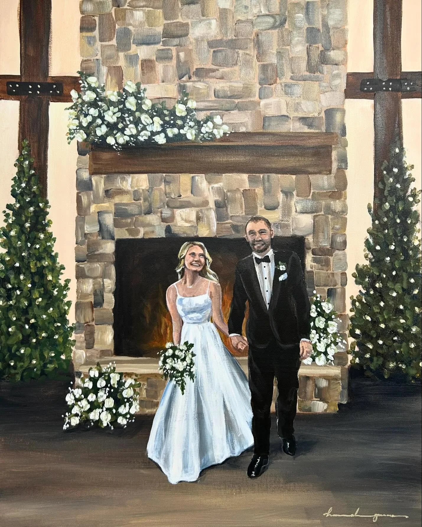 David and Madison🌲
12.13.25
18x24 - The Classic

What a cozy and memorable day. The weather was bitter but the warmth from the fire, guests, and joy in the bride and groom on their special day made it so cozy and sweet. I absolutely adore this paint