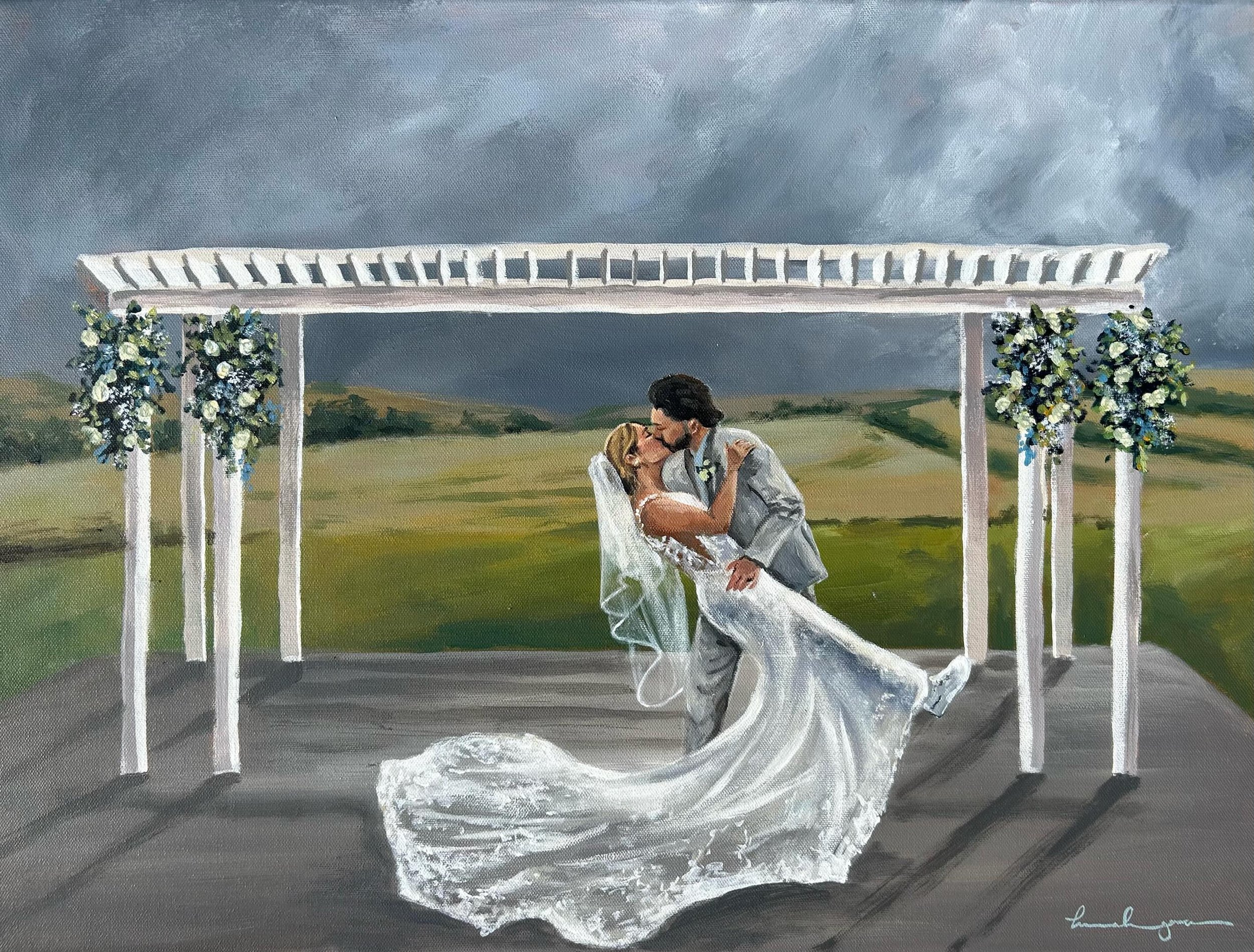 The Leibharts🌥️
5.22.26
18x24 - The Classic

Holy smokes was the wedding a hoot and a half! The bride and groom were so wonderful and the outdoor ceremony was so lovely. There were some rolling storm clouds passing by when I arrived and it made for 
