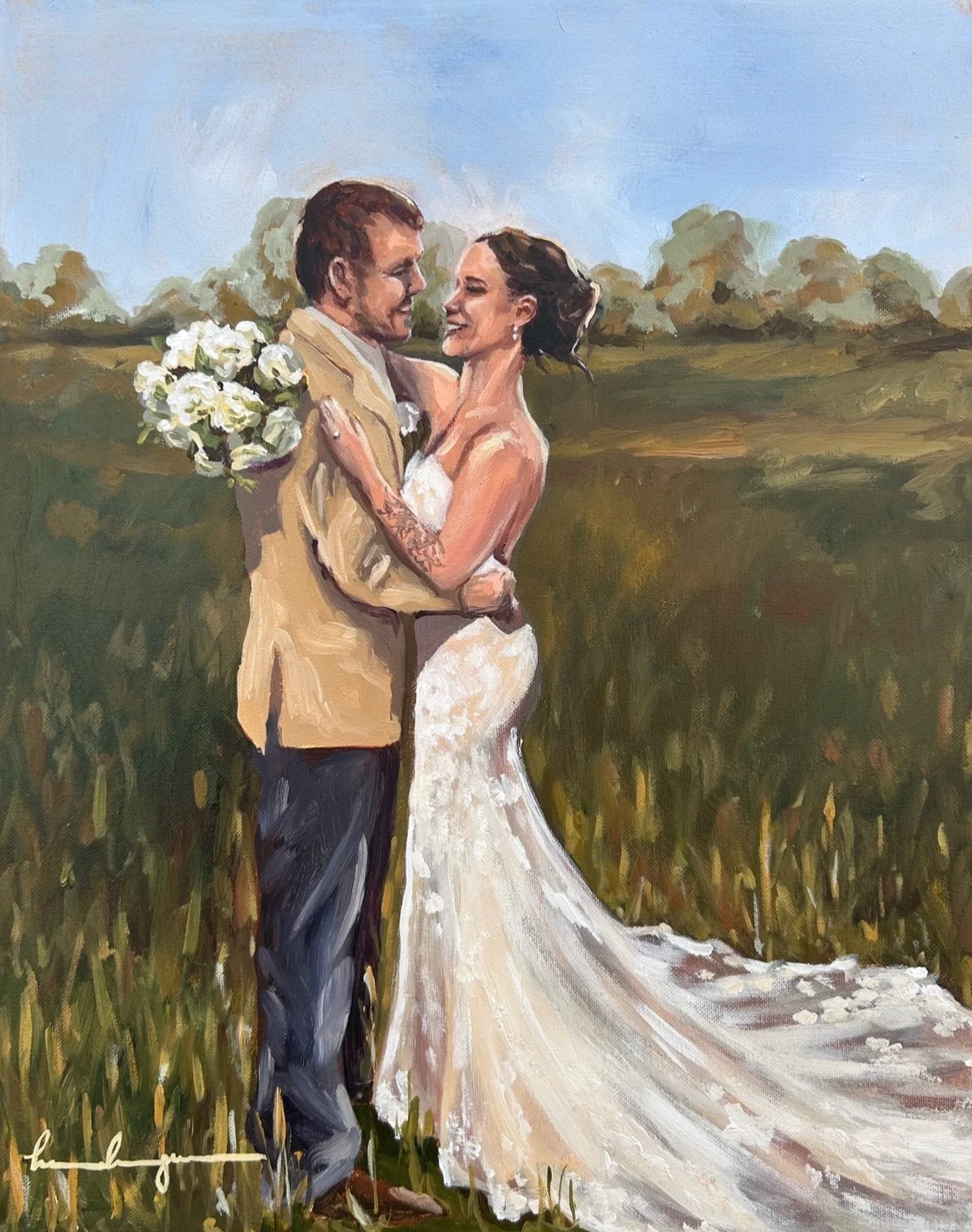 Mr. and Mrs. Kula🍂
9.26.26
16x20 - Discontinued 

Intimate and sweet🥹

#liveweddingpainter #weddingpainting #nebraskawedding