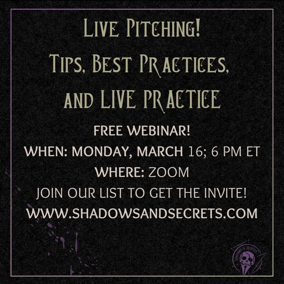 Our next free webinar of 2026 is all about something that might give you the shivers...live pitching! Join Sam and Kerry Monday, March 16 at 6 PM ET for an info-packed talk about live pitching - what to expect, how to survive, and most importantly, h