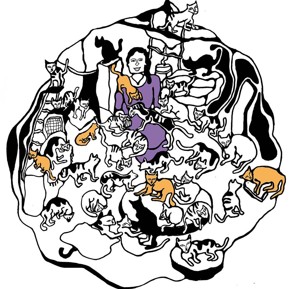 Vaishali and her feline fam.
