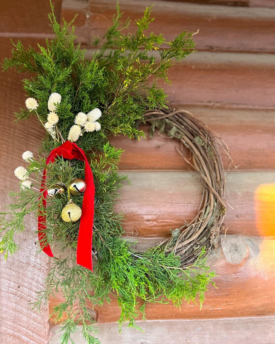I&rsquo;ve now made the switch to winter wreaths! Not much can beat the fragrance of a fresh evergreen! And add a velvet ribbon, some dried flowers and a jingle bell, and I&rsquo;m sold every time! 

I only sell these as a special order, so here&rsqu