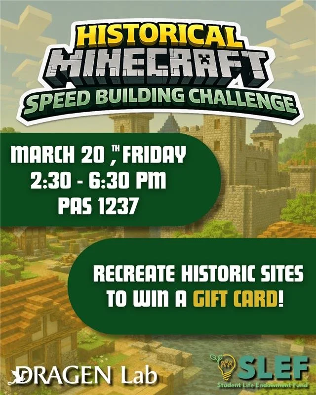 Minecraft Build Events Event: Historical Minecraft Speed-building Challenge — DRAGEN Lab