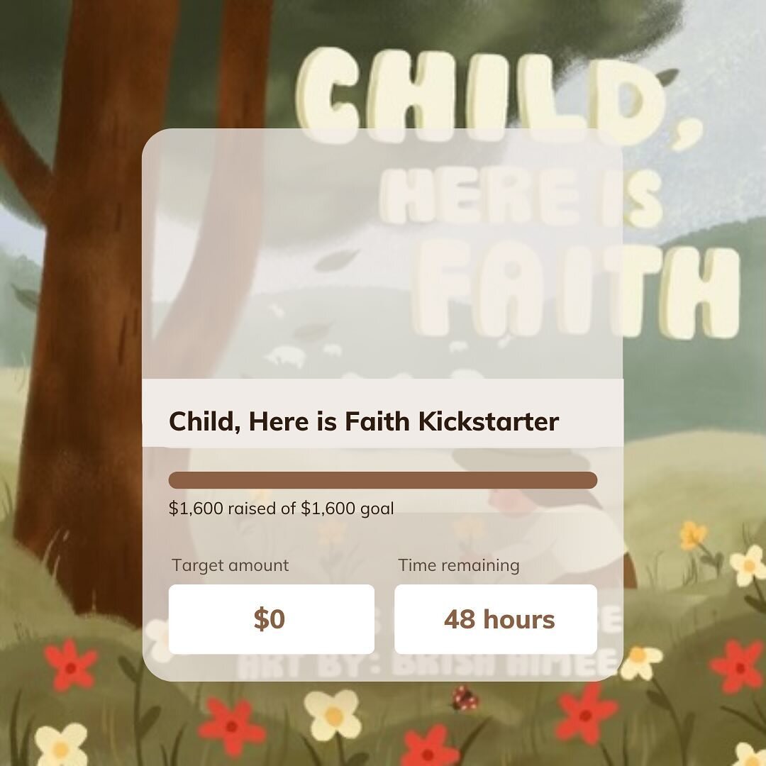 ✨child, here is faith, is fully funded✨

This just in&hellip;

The kickstarter campaign for #ChildHereisFaith is fully funded! 

I am just in amazement at what God has done this month to make this dream a reality.

The end goal:

To save one more for