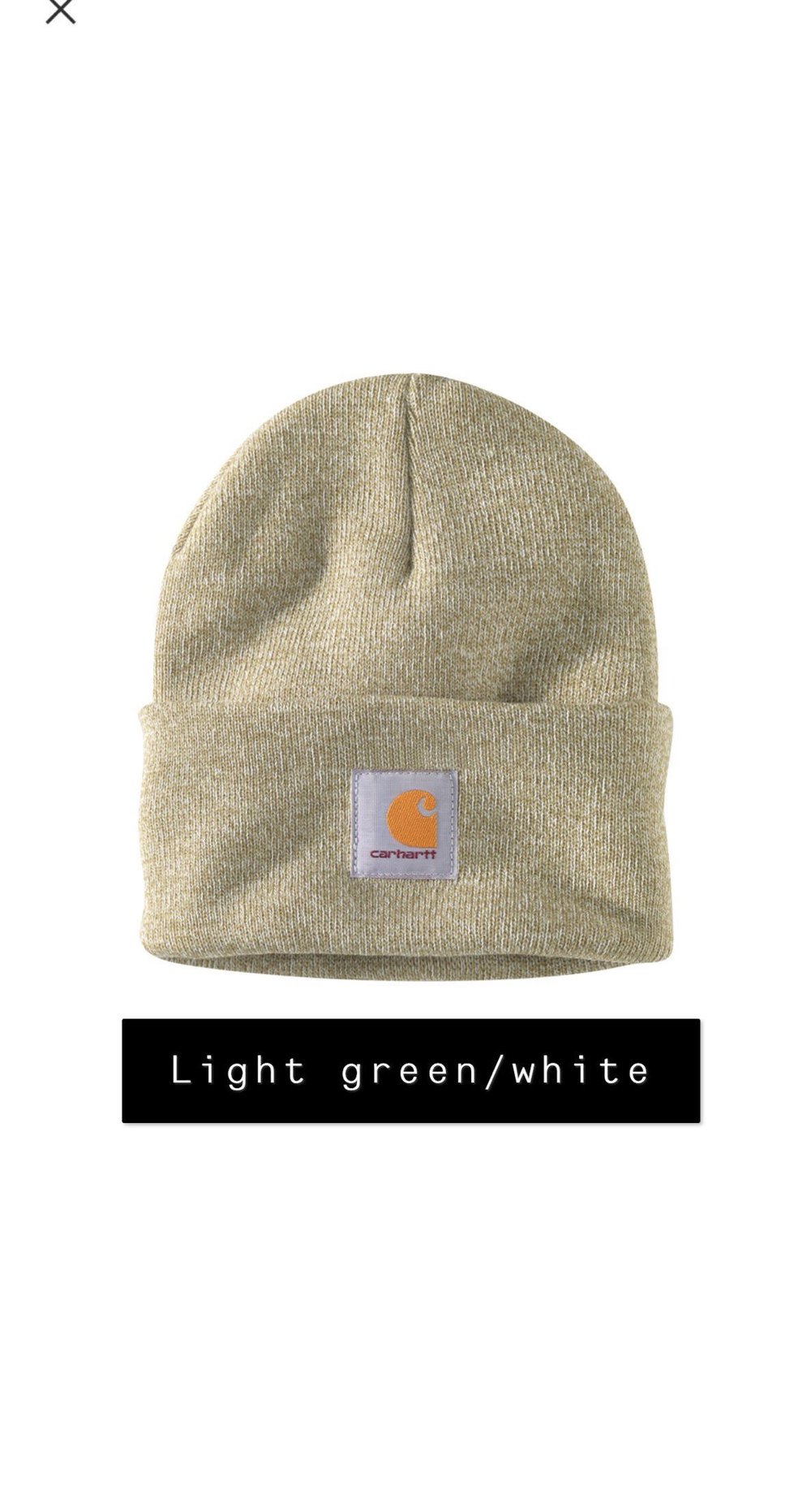 light green carhartt beanie
