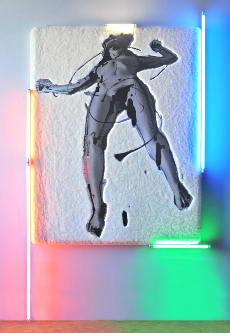 UNTITLED Mixed media and neon lights | 64”x 48”, 2012   Estate