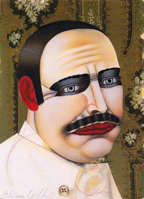 WALLFLOWERS SERIES | MOUSTACHE Collage on paper, 16"x 11", 1986