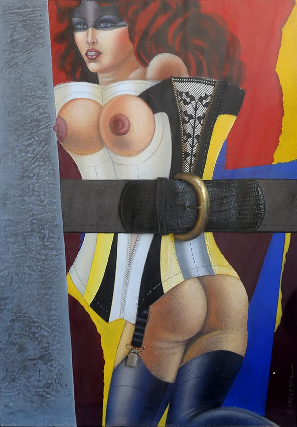 MYSTIQUES SERIES Acrylic & collage on canvas, 24"x 18", 1986
