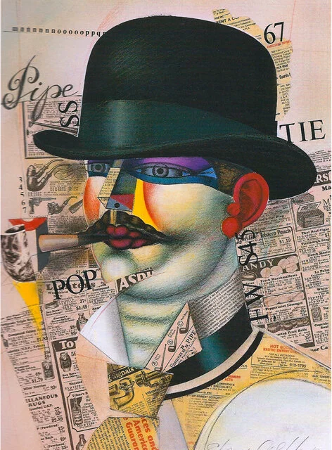 WALLFLOWERS SERIES | PIPE Collage on paper, 16"x 11", 1986
