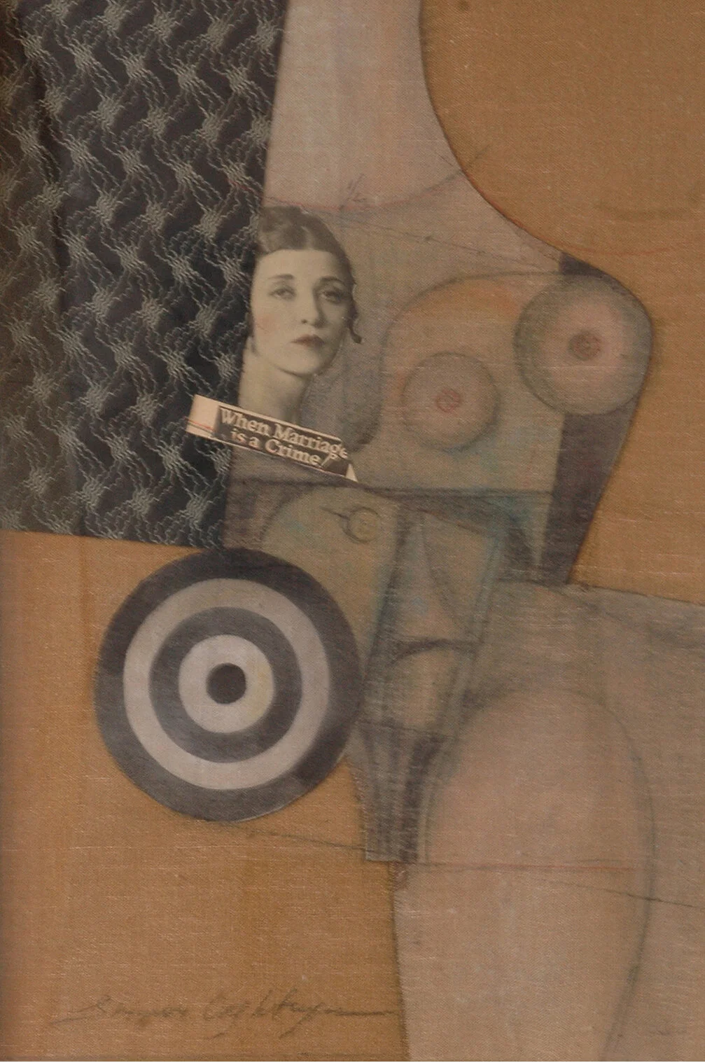 WHEN MARRIAGE IS A CRIME Collage on paper, 20”x 14”, 1987 Estate