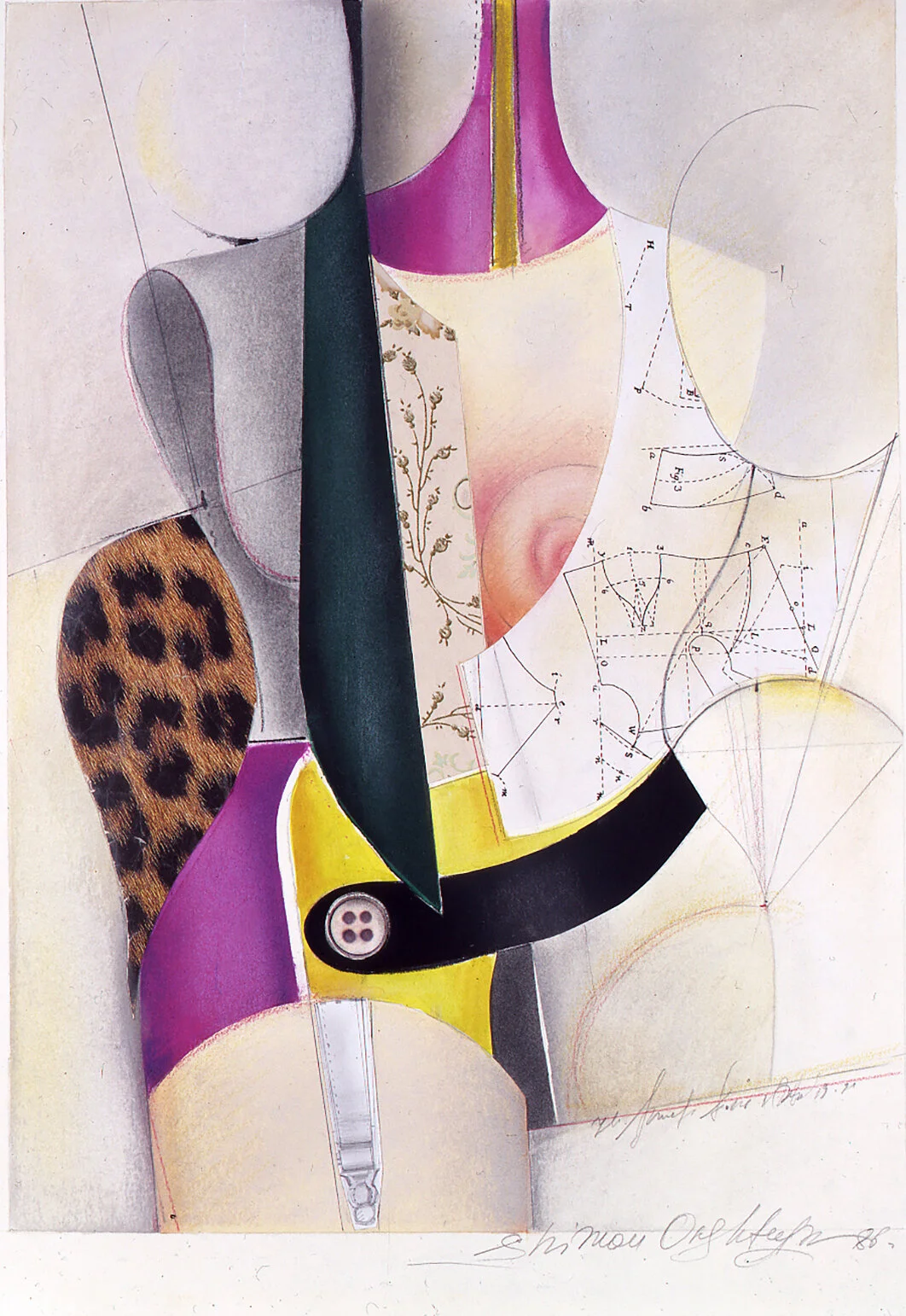 MANNEQUIN Collage on paper, 20”x 14”, 1988